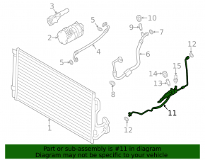 Air conditioner tube heater-condenser BMW F30 12-18 N20