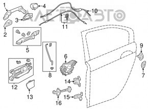 Upper rear right door hinge for a 1997 Honda Accord