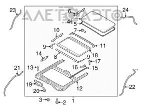 Sunroof glass Hyundai Elantra 21-