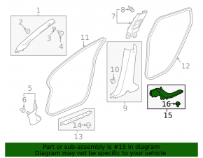 Door sill trim rear left Honda Clarity 18-21 usa black, scratches