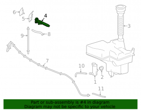 Right headlight washer nozzle for Lexus GS 16-19 rest.