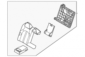 Rear seat row 2 upper right side Hyundai Sonata 20-22 cloth black with gray