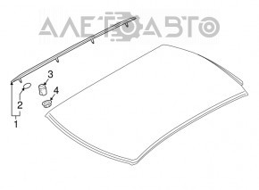 Longitudinal roof rail right Audi Q3 8U 15-18 chrome, scratches, missing studs