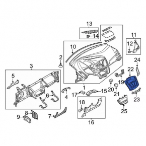 Air duct dashboard central Ford Focus mk3 11-14 prerest