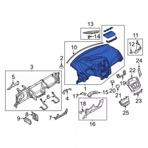 Torpedo front panel bare Ford Focus mk3 11-14