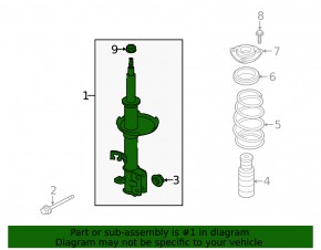 Front right shock absorber for Nissan Cube 08-14