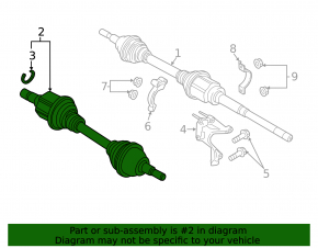 Drive axle shaft front left Lincoln MKX 16- 2.7T