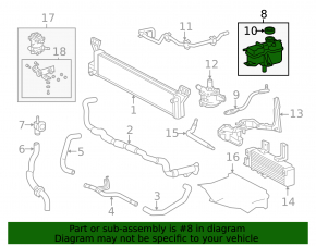 Lexus RX450h 16-22 inverter coolant reservoir with lid