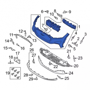Front bumper lip Ford Mustang Mach-E 21-23 for parking sensors, scratch