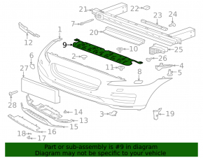 Front Bumper Bracket Central Jaguar F-Pace 21-23 R-Dynamic