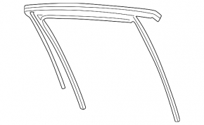 Upper rear right door molding for Volkswagen ID.4 23-25 black with glass seal