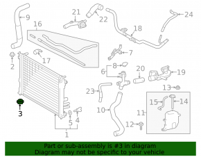 Lower left radiator mount Toyota Avalon 13-18