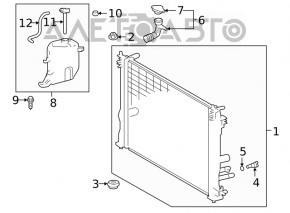 Lower left radiator mount Toyota Avalon 13-18