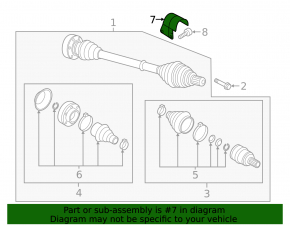 Heat protection of the front right drive VW Passat b7 12-15 USA 2.5