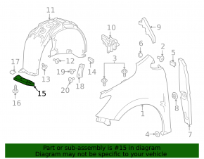 Front left fender bracket Chevrolet Cruze 16-