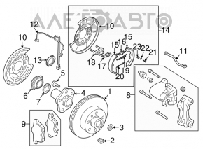 Rear left caliper assembly for Nissan 350z