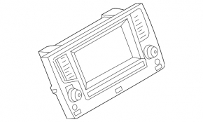 Radio tape recorder display VW Golf 15-17 8 buttons