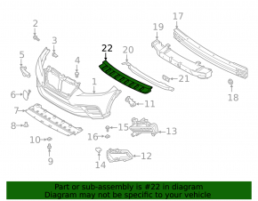 Lower front bumper absorber for Nissan Kicks 18-19 pre-restyling