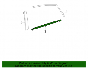 Molding door-glass central rear left Toyota Prius V 12-17