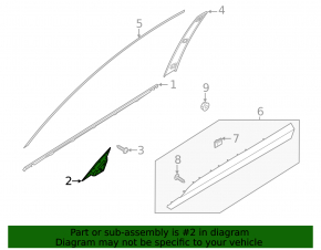 Front right triangle fender molding for Hyundai Palisade 20-25