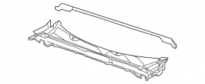 Wiper grille plastic Chevrolet Impala 14-20 broken fastener