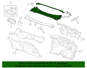 Wiper grille plastic Chevrolet Impala 14-20 broken fastener