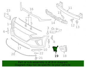 Right front bumper air duct for Hyundai Ioniq 17-19
