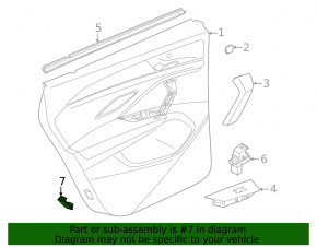 Front left door panel trim reflector for Audi A6 C8 19-24