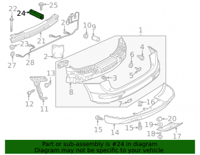 Right rear bumper reinforcement fang for Audi Q5 8R 09-17