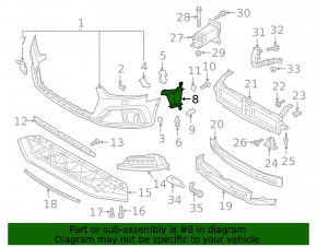 Front bumper air duct left Audi A5 F5 18-19 S-Line