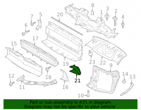 Rear right radiator air duct Porsche Macan 15-18 2.0T, 3.0T broken mount