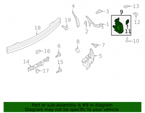 Rear bumper bracket left Ford Mustang mk6 15-23 2.3, 3.7