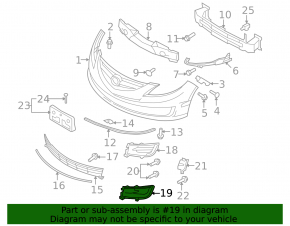 Fog light frame left Mazda6 09-13