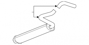 Exhaust line middle part Chevrolet Cruze 11-16 with barrel