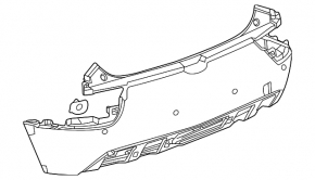 Rear bumper bare Chevrolet Bolt EUV 22-23 without parking sensors