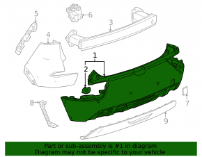 Rear bumper bare Chevrolet Bolt EUV 22-23 without parking sensors