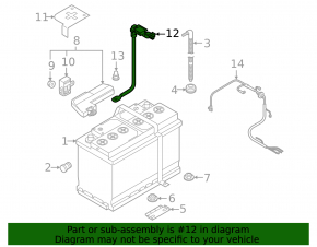 Negative battery terminal for Audi Q8 19-23 with sensor