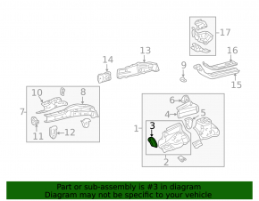 Front fender apron bracket, right, Toyota Corolla e12 03-06