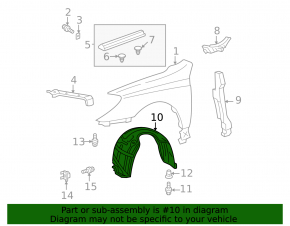 Front right mudguard Toyota Solara 2.4 04-08 SIGNEDA