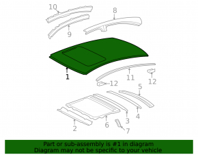 Metal roof for a Lexus ES350 sunroof (2007-2012)