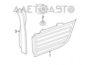 The rear left outer wing light cover for BMW X5 F15 14-18 has a broken mount