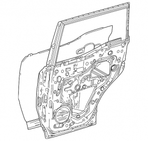 The bare rear right door of a Toyota Land Cruiser 24-26