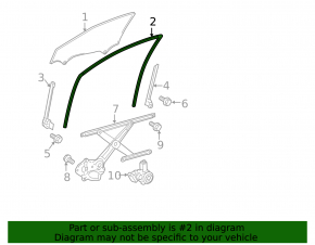 Front right windshield seal for Toyota Camry v40
