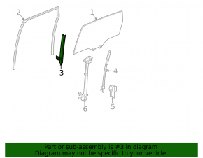 Acura MDX 14-20 rear right door glass guide short