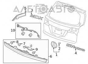 Emblem badge tailgate Acura MDX 14-20