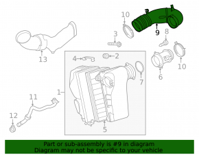Air duct for intake VW Touareg 11-17 3.6