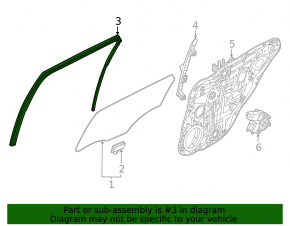 Kia EV6 22-24 Rear Left Door Glass Seal