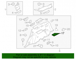 Right arch trim cover Kia Sorento 16-20 black