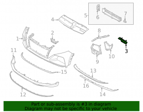Front bumper mount left fender Hyundai Tucson 22-24 US built