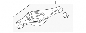 Lower arm under the spring rear left Ford Explorer 11-19 torn silent block